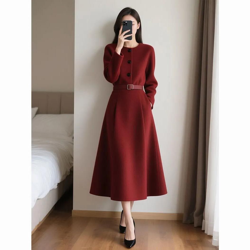 Vestido de manga larga con cin - Women'S Red Formal Wear reseña y precio
